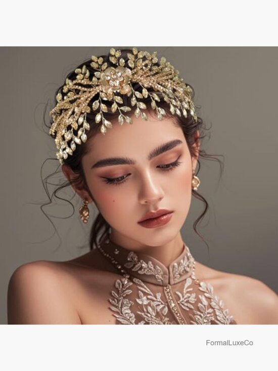 Handcrafted Crystal Floral Wedding Headpiece Hair Comb Headband Bridal Accessory main image 5